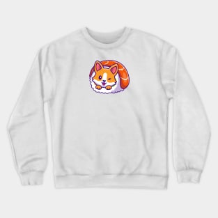 Cute Corgi In Sushi Roll Cartoon Crewneck Sweatshirt